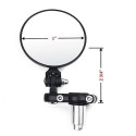 2PCS Motorcycle Circular Foldable Rear View Mirror Set Side Convex Mirror