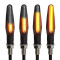 4pcs 12V 12LED Flowing LED Motorcycle Turn Signal Indicators Lights yellow light