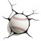3D Car Styling Waterproof Self-adhesive Removable Car Sticker Scratch Cover Decal Auto Decoration baseball