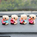 4pcs/Set Cute Small Love Pig Cartoon Car Ornament Automobile Auto Dashboard Decoration Toy Gift