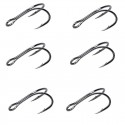 6PCS Lightweight Carbon Steel Doubled Fishing Hook with Barb
