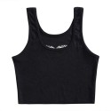 Women Tank Top Sexy Scoop Neck Close-fitting Embroidery Animal Patter Short Vest
