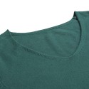 Women Sweater Half Sleeve V-neck Solid Pullover