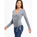 Slim Fit Criss Cross Ruched Top