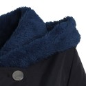 Plus Size Asymmetric Contrast Hooded Skirted Coat Women Winter Warm Fly Coat Open Front Long Blazer