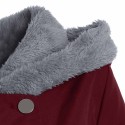 Plus Size Asymmetric Contrast Hooded Skirted Coat Women Winter Warm Fly Coat Open Front Long Blazer