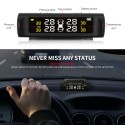 AutoLover TY02 Tire Pressure Monitoring System Solar TPMS USB Charging Clear Screen Real-time Tester 4 External Sensors