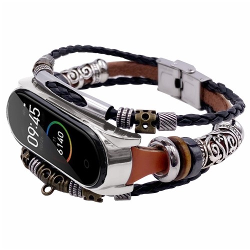TAMISTER Retro Ethnic Style Braided DIY Replacement Wristband for Xiaomi Mi Band 3 / 4