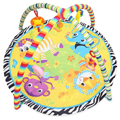 Baby Mat Cartoon Animal Gym Fitness Blanket with Frame Rattle Crawling Developmental Toy