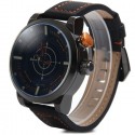Oulm 3558 LED Scanning Leather Band Men Double Movt Watch