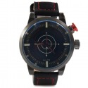 Oulm 3558 LED Scanning Leather Band Men Double Movt Watch