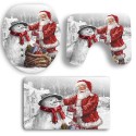 Father Christmas and Snowman Pattern 3Pcs Bathroom Mats Set