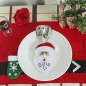 WS Santa Claus Snowman Reindeer with Pocket Party Christmas Table Decoration Tab