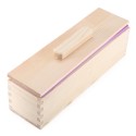 Rectangular Solid DIY Handmade Silicone Soap Mold Wooden Box with Cover Purple