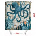 Octopus Printed Durable Bathroom Shower Curtain Waterproof Bath Curtain Sets Toilet Cover Mat Non-Slip Bathroom Rug Set
