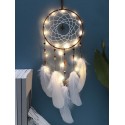 Handmade LED Light Christmas Snowflake and Feather Dream Catcher