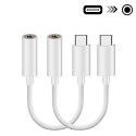 2pcs USB Type C to 3.5mm Stereo Audio Headphone Jack Adapter Cable