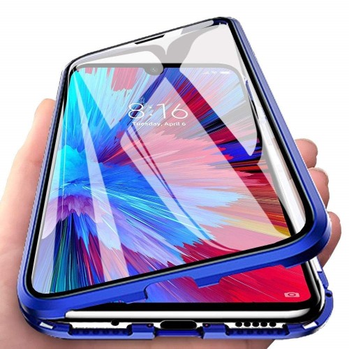 Double Sided Glass Metal Magnetic Phone Case for Xiaomi Redmi Note 7 / Note 7 Pr