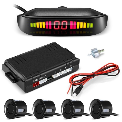 ZEEPIN 129 - B05 Car Parking Radar System 4 Ultrasonic Sensors LED Display Distance Detection 3-color Alarm Sound Alert