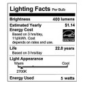 Lightme E27 110-240V 5W 10LEDs SMD2835 420Lm 3000K LED Bulb