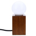 E27 Modern Minimalist Peach Wood Lamp Round Desk Lamp with LED Bulb