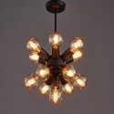 E27 12 Bulb Sockets Industrial Retro Pendant Light Wrought Iron Cafe Dining Room Droplight