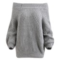 Off The Shoulder Pullover Chunky Sweater