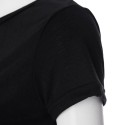 Stylish Women's Hollow Out Back Round Collar Short Sleeve T-Shirt