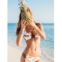 Hollow Out Pineapple Print Women String Bikini Set