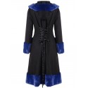 Single Breasted Hit Color Longline Hooded Coat