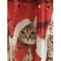 Christmas Cats Musical Notes Print Sleeveless Dress