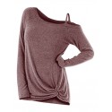 Knotted Skew Neck Sweater