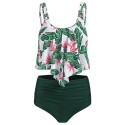 Floral Print Ruched Tankini Set