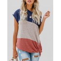 Contrast Knot Front T-shirt