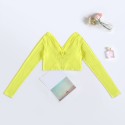 Women Crop Top Off The Shoulder Long Sleeve Solid Button