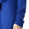 Sexy Long Sleeve Plunging Neck Solid Color Asymmetrical Hem Women's Dress