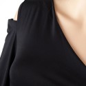 Sexy One Shoulder Cocktail Long Sleeve Black Dress