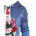Snowman Front Pocket Christmas Loose Hoodie