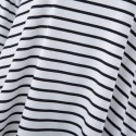 Casual Scoop Neck 3/4 Sleeve Striped High-Low Hem Women's T-Shirt