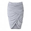 Stylish Solid Color Wraparound Skirt For Women