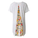 Stylish Scoop Collar Short Sleeve Floral Print Asymetrical Plus Size Women's T-Shirt