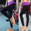 Active Elastic Waist Color Block Skinny Ninth Women's Yoga Pants