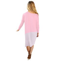 Fashionable Scoop Collar Long Sleeve Color Block Asymmtrical Ladies Dress