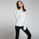 Stylish Slash Collar Long Sleeve Pure Color Knitted Pullover for Women