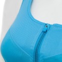 Active U-Neck Pure Color Zippered Racerback Crop Top for Women