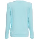 Chic Scoop Collar Long Sleeve Multi-Way Solid Clor Lace Up T-Shirt for Women
