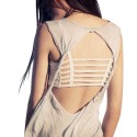 Active Spaghetti Strap Hollow Out Solid Color Tube Top for Women