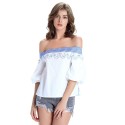 Off The Shoulder Guipure See-Through Blouse