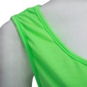 Active Round Collar Slim Fluorescence Color Tank Top for Women