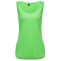 Active Round Collar Slim Fluorescence Color Tank Top for Women